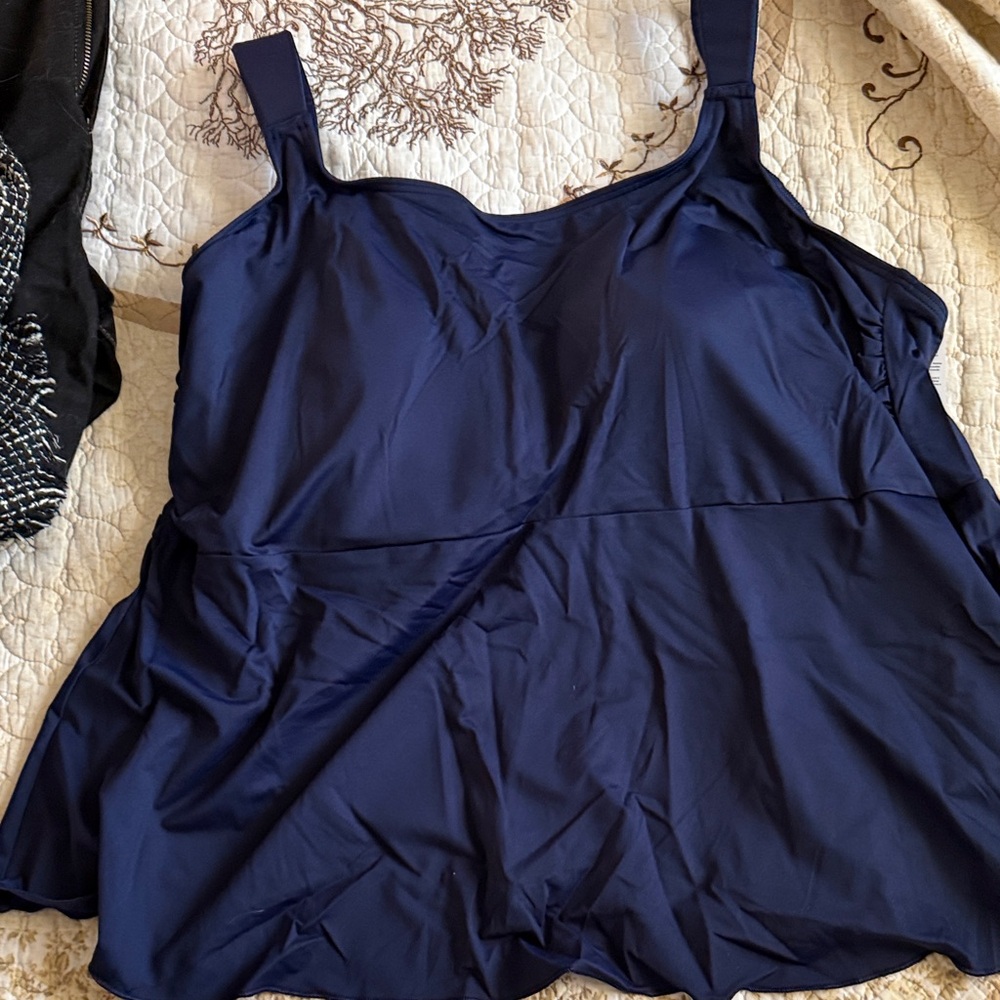 Lands' End Navy Blue One-Piece Swimdress